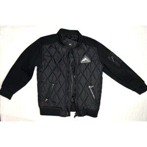 River Island Quilted Bomber Jacket Boys 2-3 Years Black Coat‎ 2T 3T Fall Spring